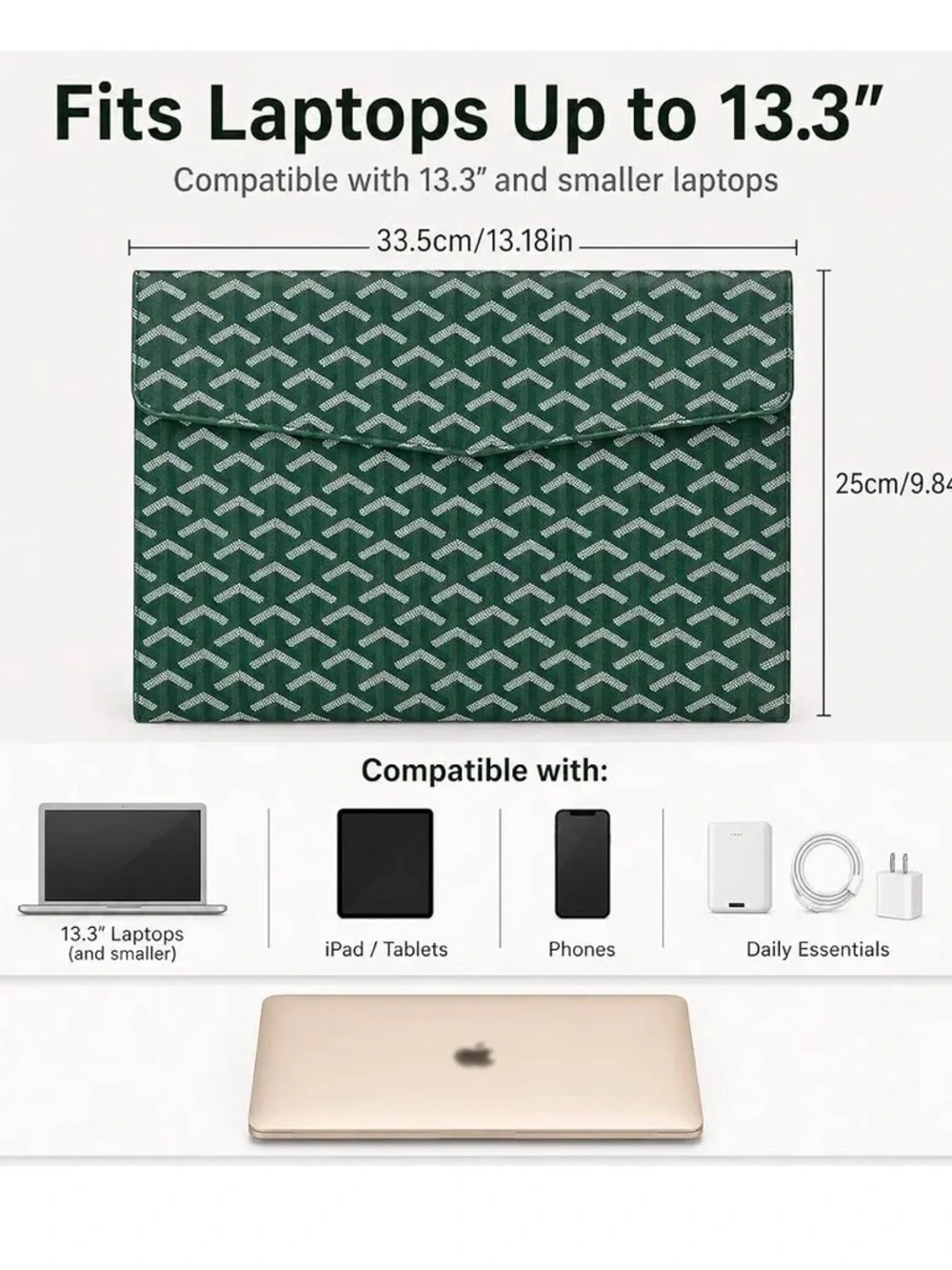Faux Green Geometric 13.3